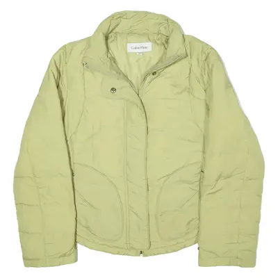 CALVIN KLEIN Puffer Jacket Green Nylon Womens M