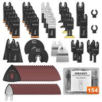 Father's Day Gifts 154 Metal Wood Oscillating Tool Blade, Titanium Oscillating Saw Blades with Sandpaper, Quick Release Multi...