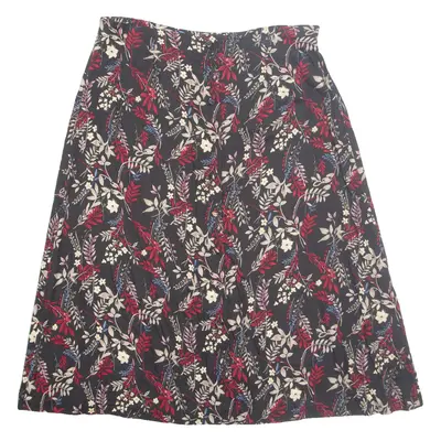 SAG HARBOR Womens A-Line Skirt Brown Midi Floral L