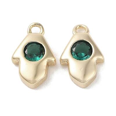 Brass Micro Pave Cubic Zirconia Charms