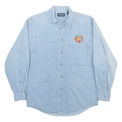 LAND'S END Denim Shirt Blue Long Sleeve Womens S