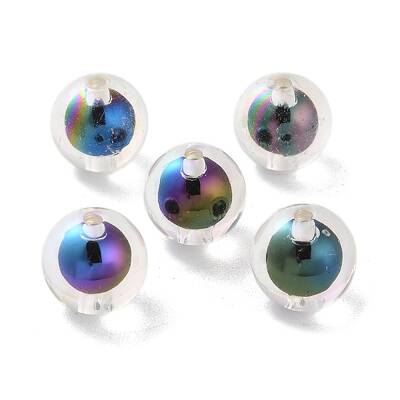 UV Plating Rainbow Iridescent Acrylic Beads