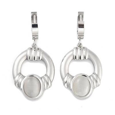 Ring 304 Stainless Steel Dangle Earrings