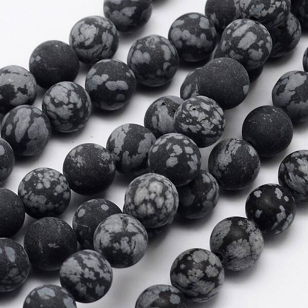 Natural Snowflake Obsidian Beads Strands
