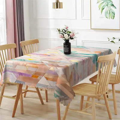Classy Candy Colorful Stone Dining Room Tablecloth - Aperturee