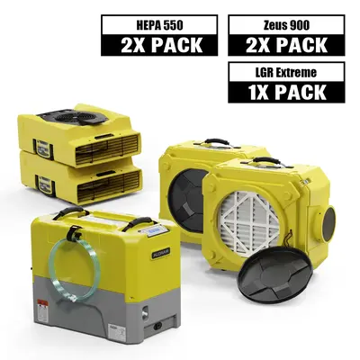 Alorair Water Damage Restoration Equipment, 1 X Storm LGR Extreme Commercial Dehumidifier, 2 X Zeus 900 Air Mover, 2 X - Yell...