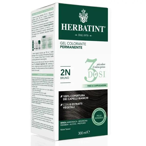 Permanent Coloring Gel 2N 3 Doses Herbatint 300ml
