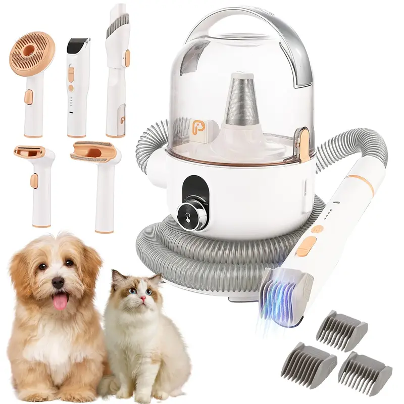 Garvee Pet Grooming Vacuum, 13.4Kpa Suction Power, 2 L Large Dust Cup Low Noise Dog Hair Remover , 5 Professional Grooming Ki...