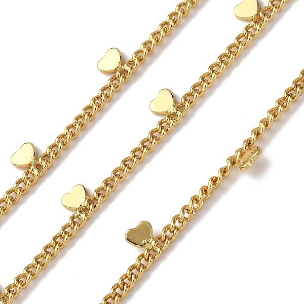 Brass Heart Charms Link Chains