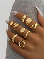 Hollow Out Design Cuff Ring Set, Adjustable Open Ring Set, Fashion Accessories for Women & Girls, Trendy All-match & Exquisit...