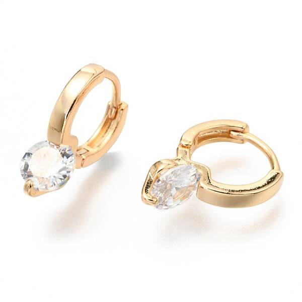 Brass Huggie Hoop Earrings