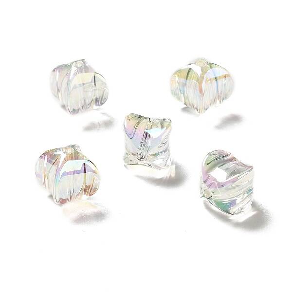 Two Tone UV Plating Rainbow Iridescent Acrylic Beads