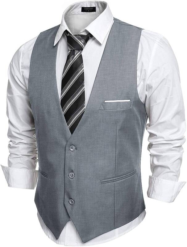 Slim Fit Jacket Vest (US Only), Light Gray / L