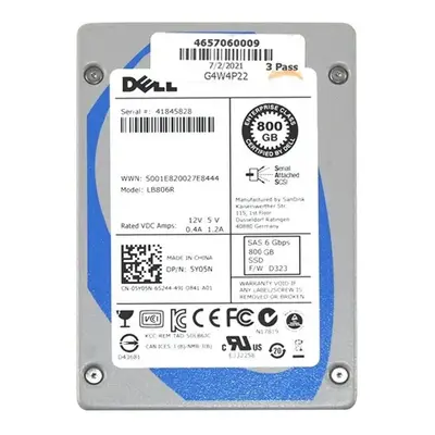 5Y05N Dell 800GB Multi-Level Cell SAS 6Gb/s Hot-Pluggable 2.5-Inch Solid State Drive for PowerVault Servers