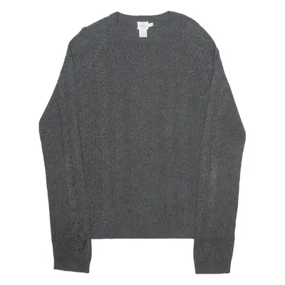CALVIN KLEIN JEANS Womens Jumper Grey Tight Knit L