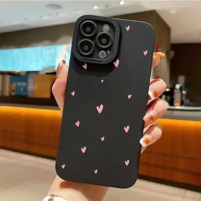 Heart Pattern Design Phone Case with Camera Lens Protector, Decorative Phone Protector Cover, Phone Cases for iPhone 7 8 Plus...