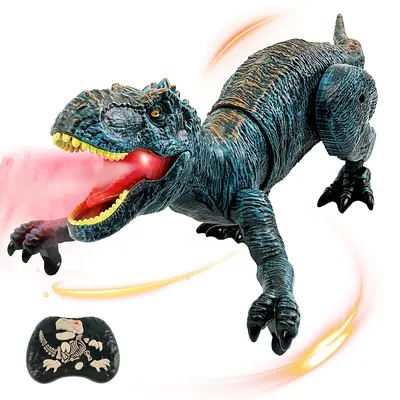Remote Control Dinosaur Toys for Boys and girls Realistic T-Rex RC Walking Dino with Roaring, Spray, Light, Touch Sensing wi...