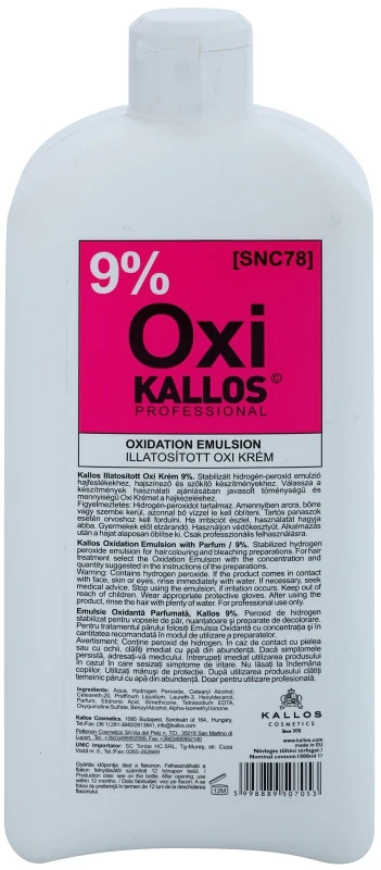 Kallos Kallos Classic Oxi 9% Peroxide Cream For Professional Use 1000 Ml