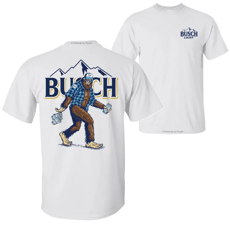 Bigfoot Bush Light T-Shirt Hoodie, 2 Sided Graphic Printed Unisex Classic Comfort Cotton T-Shirts in all Sizes all Colors for...