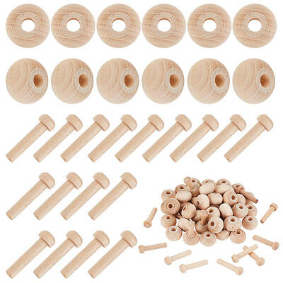 Unfinshed Wood Wheel & Stick
