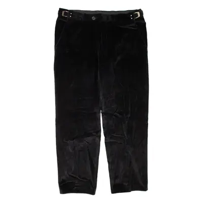 Mens Corduroy Trousers Black Regular Tapered W38 L30