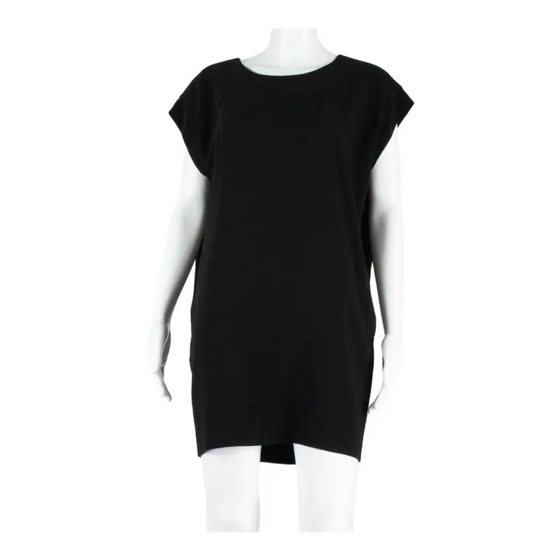 WHISTLES Oversized Womens Shift Dress Black Short Sleeve Knee Length UK 8