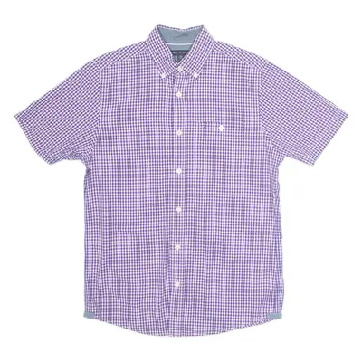 TOMMY HILFIGER Custom Fit Mens Shirt Purple Check XS