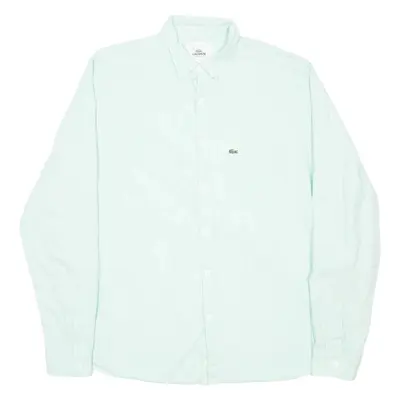 LACOSTE Mens Plain Shirt Blue Long Sleeve M