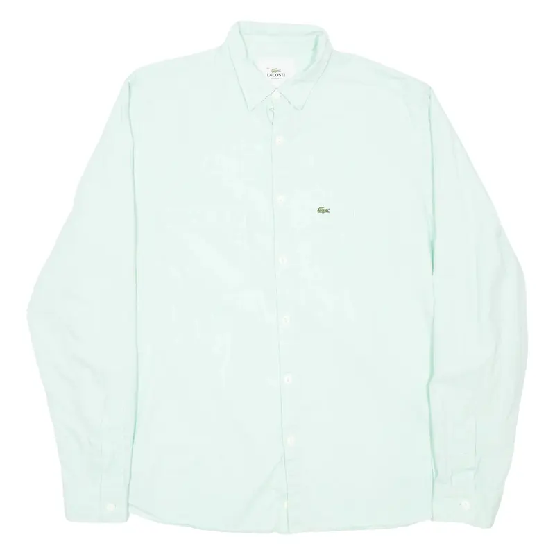 LACOSTE Mens Plain Shirt Blue Long Sleeve M