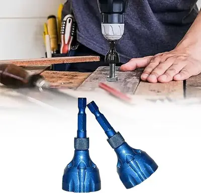 Deburring External Chamfer Tool with Tungsten Carbide Blade, Remove Burrs for Copper Steel Aluminum, Deburring Drill Bit Bolt...