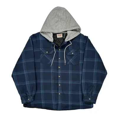 Wrangler Checked Jacket - XL Blue Cotton
