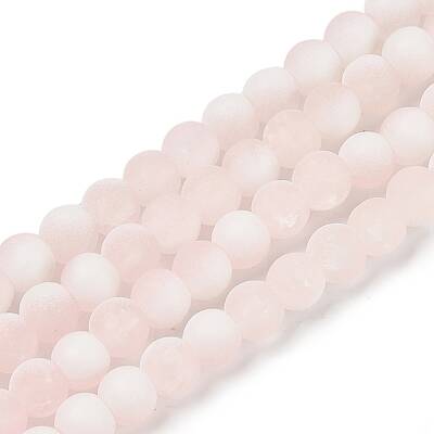 Frosted Crackle Glass Beads Strands