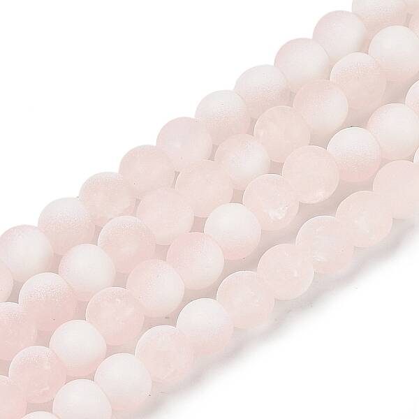 Frosted Crackle Glass Beads Strands