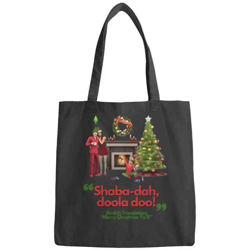 A Sims Simlish Christmas Scene Design Bags