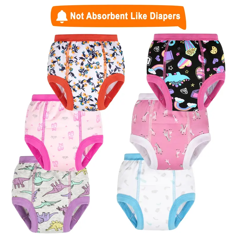 6-Pack of Kids Training Pants - Eco-Friendly, Fun, Cotton and Comfortable for Boys and Girls