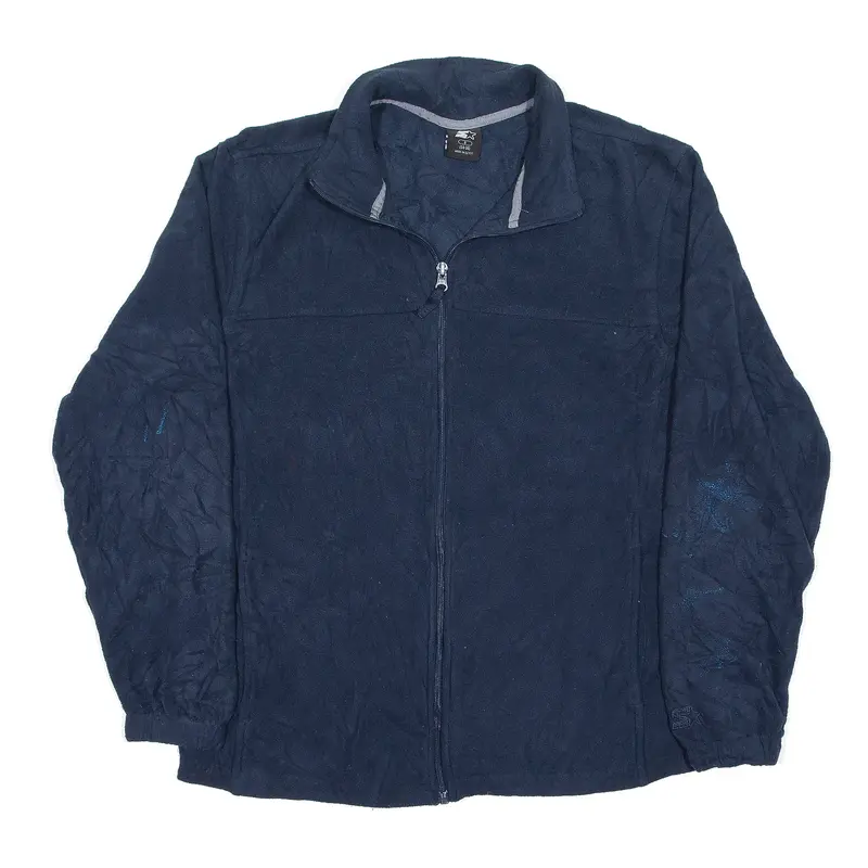 STARTER Jacket Blue Fleece Mens S