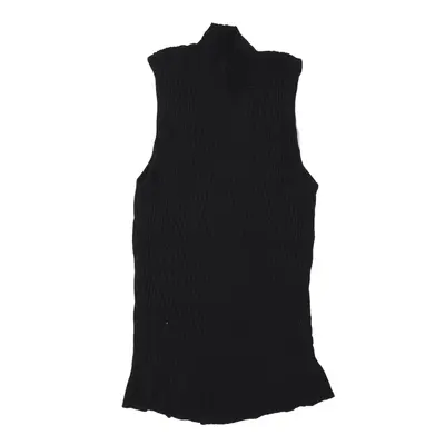 INTERNATIONAL CONCEPTS Vest Black Tight Knit High Neck Sleeveless Womens XL