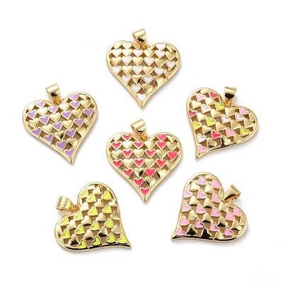 Eco-friendly Brass Enamel Pendants