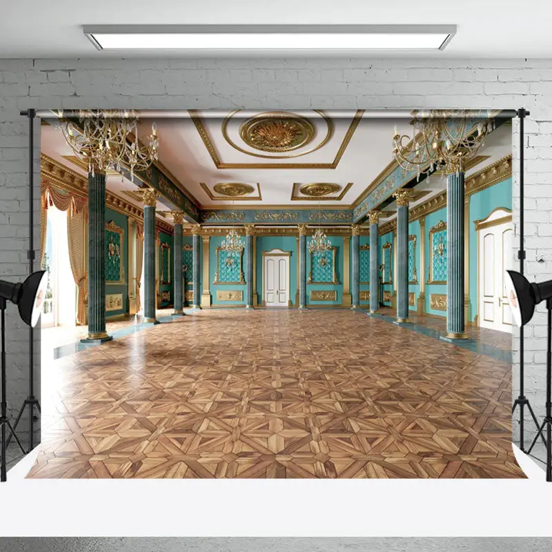 Classic Gorgeous Floor Green Ballroom Photo Backdrop - Aperturee