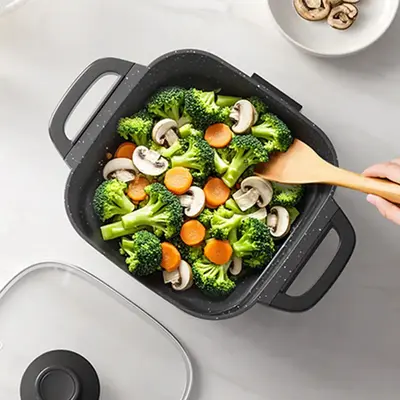 AORAN 1500w non-stick electric frying pan, can be used to fry steak, eggs, and boil milk. It is suitable for small meals and ...