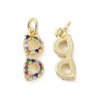 Brass Micro Pave Colorful Cubic Zirconia Pendants