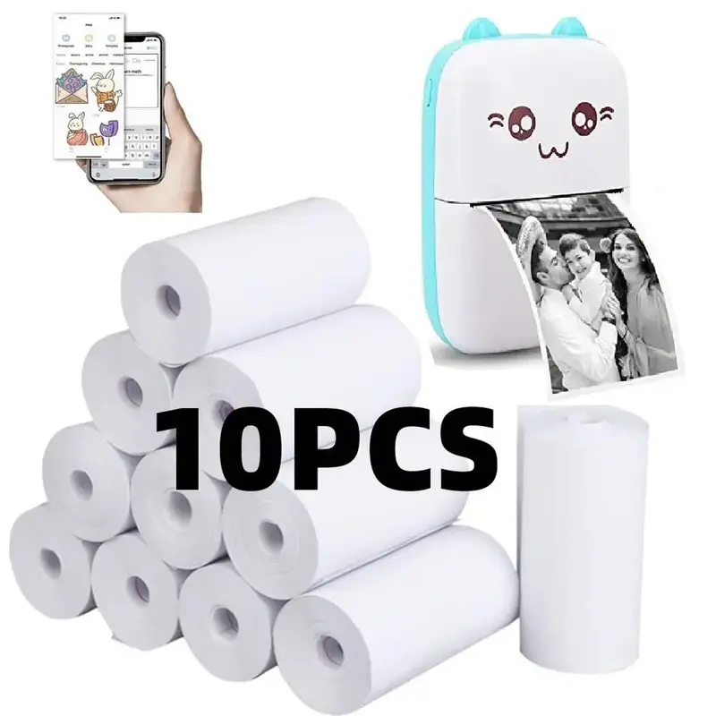 Receipt Printer Paper, 10pcs/set Thermal Paper Rolls, Thermal Printer Paper, Printing Paper Replacement, Office Stationery & ...