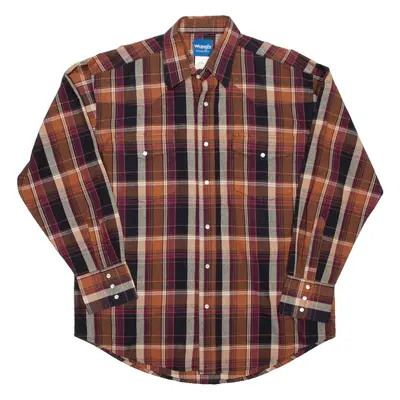 WRANGLER Mens Shirt Red Check Long Sleeve L