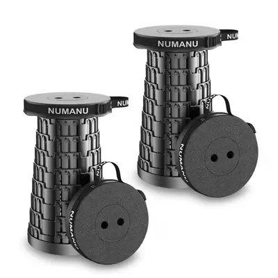 NUMANU 2-Pack 2025 Upgraded Collapsible Stools, Max Weight 620lbs, Height Adjustable Retractable Telescopic Seat, Portable Fo...