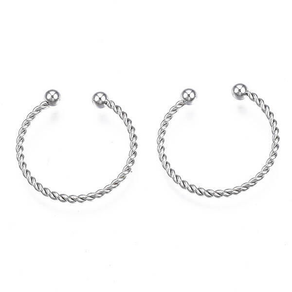 Non-Tarnish 304 Stainless Steel Twist Rope Cuff Ring