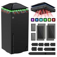 MENEEA Cooling Fan Dust Proof for Xbox Series X Console with Colorful Light Strip,MENEEA Dust Cover Filter,Rubber Plugs,Low N...