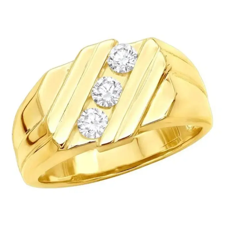 14K Gold Round Cut Lab Created Diamond Custom Band D Color VVS Clarity 3EX IGI Certified