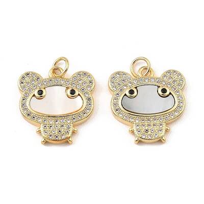 Brass Cubic Zirconia with Shell Pendants
