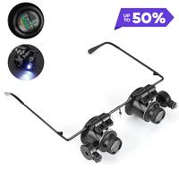 2025 New 20x Head Mounted Magnifying Glass with LED Light, Jewelers Loupe Magnifying Glasses for Close Work/Electronics/Eyela...