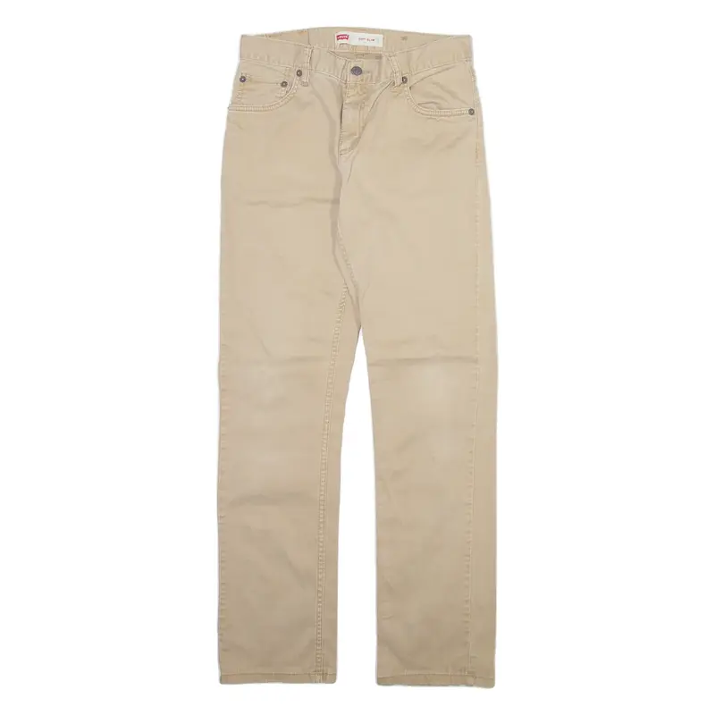 LEVI'S 511 Boys Trousers Beige Slim Straight W29 L29